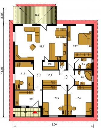 Floor plan of ground floor - BUNGALOW 167